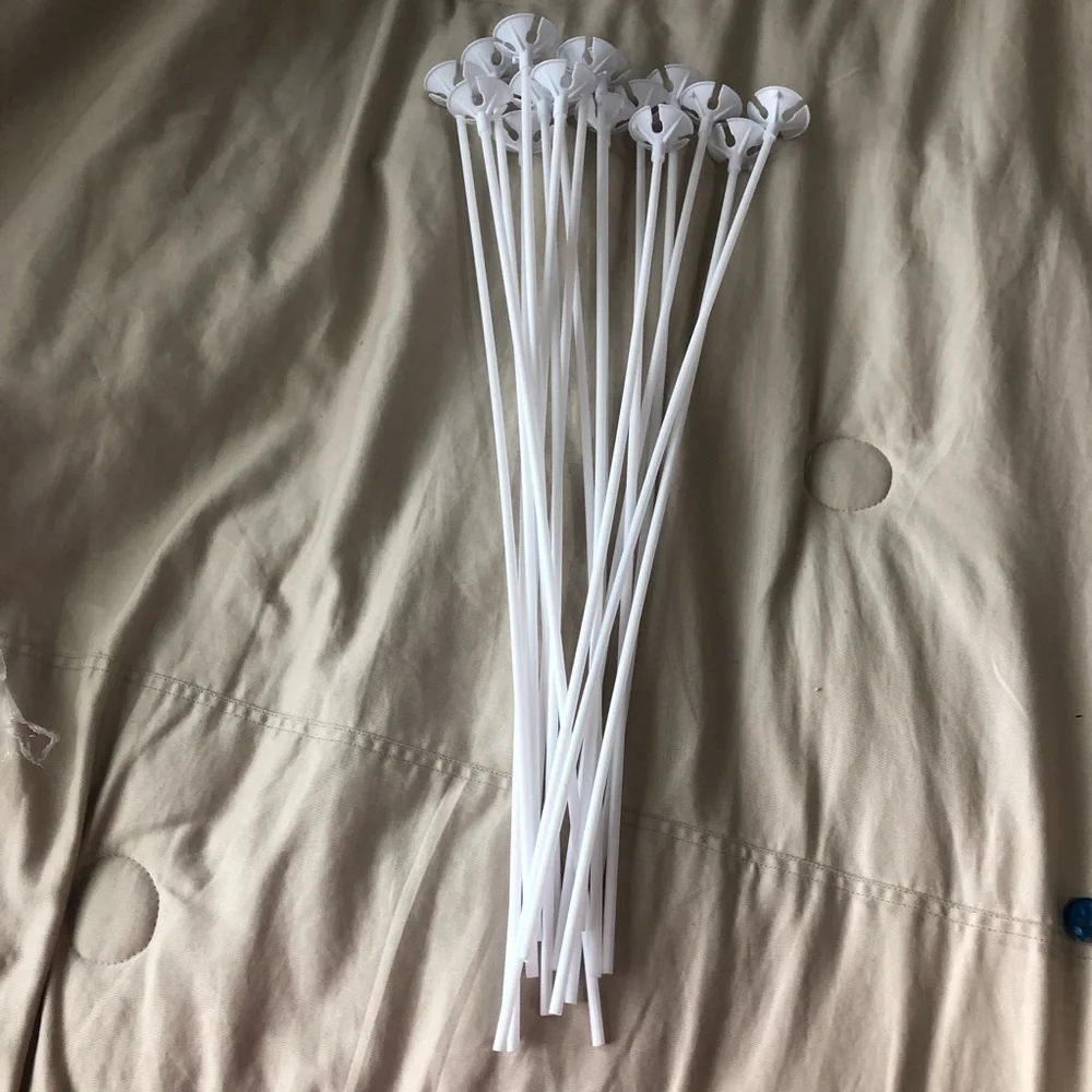 17 White Balloon Sticks for Parties